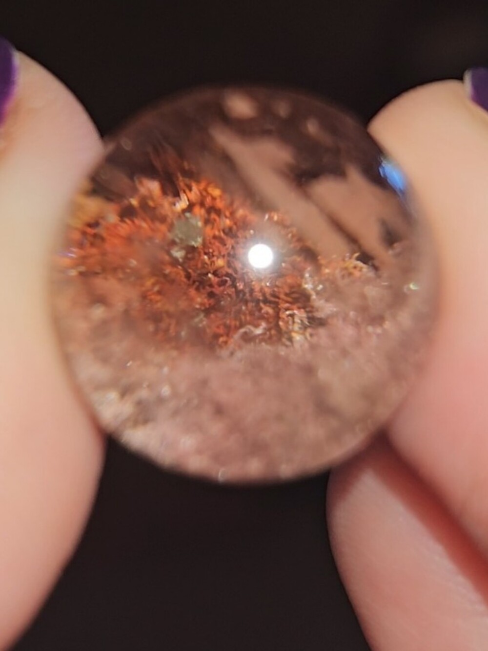 🎃New! STUNNING HG Garden Quartz (lodolite) Small Sphere-Insane Detail Offers 👍